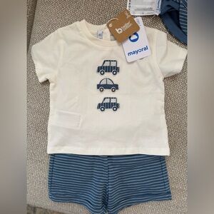Mayoral Car 3 piece short set 6 months